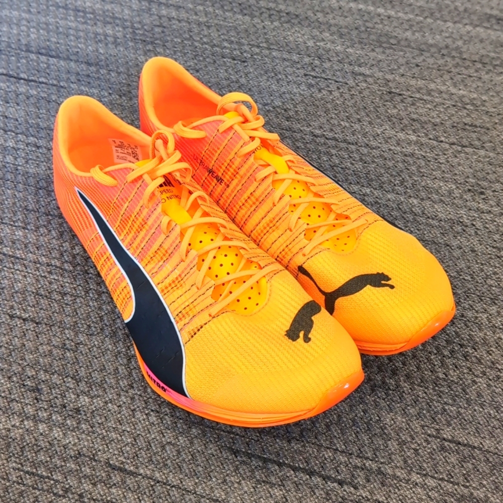 PUMA evoSpeed Sprint Nitro 2 Spikes, size US 9, Sun stream color